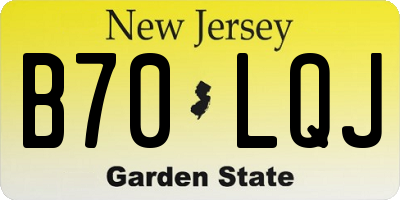 NJ license plate B70LQJ