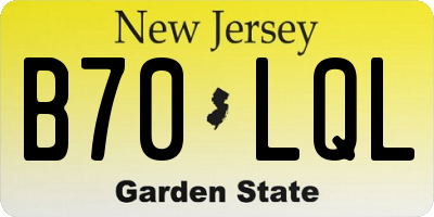 NJ license plate B70LQL