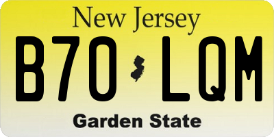 NJ license plate B70LQM