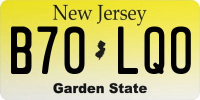 NJ license plate B70LQO