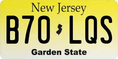 NJ license plate B70LQS