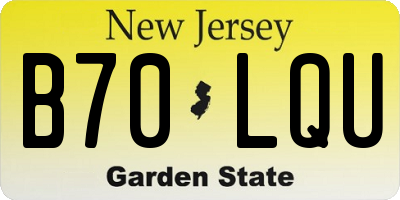 NJ license plate B70LQU