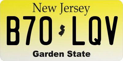 NJ license plate B70LQV