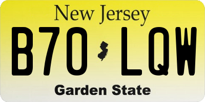 NJ license plate B70LQW