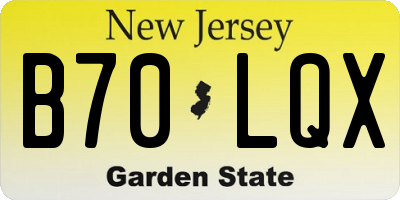 NJ license plate B70LQX