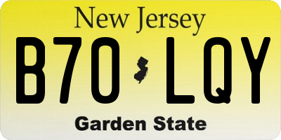 NJ license plate B70LQY