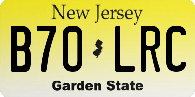 NJ license plate B70LRC