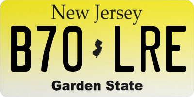 NJ license plate B70LRE