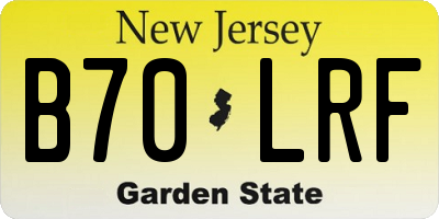 NJ license plate B70LRF
