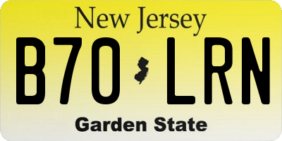 NJ license plate B70LRN