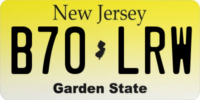 NJ license plate B70LRW