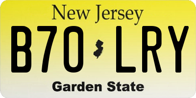 NJ license plate B70LRY