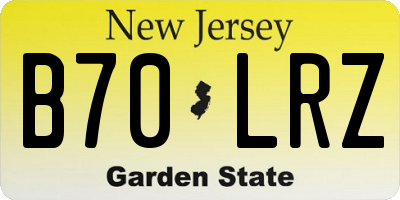 NJ license plate B70LRZ