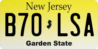 NJ license plate B70LSA