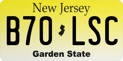 NJ license plate B70LSC