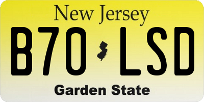 NJ license plate B70LSD