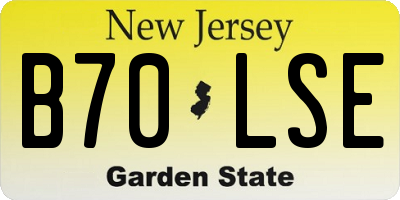 NJ license plate B70LSE