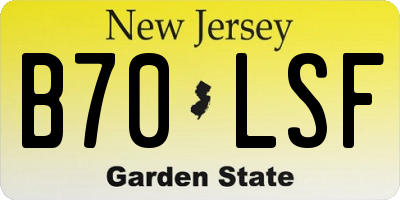 NJ license plate B70LSF