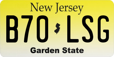 NJ license plate B70LSG