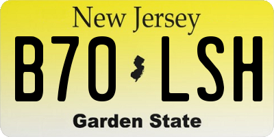 NJ license plate B70LSH