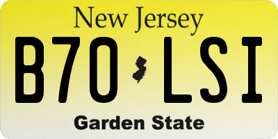 NJ license plate B70LSI