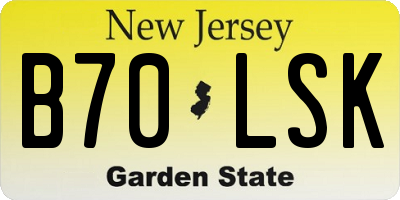 NJ license plate B70LSK
