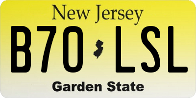 NJ license plate B70LSL