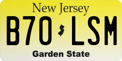 NJ license plate B70LSM