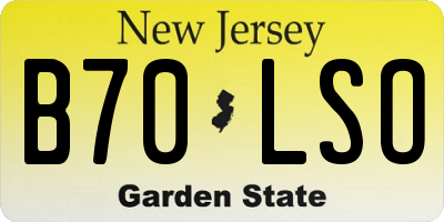 NJ license plate B70LSO