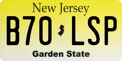 NJ license plate B70LSP