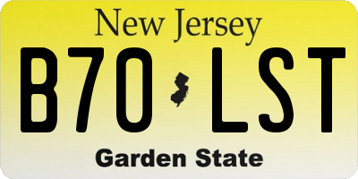 NJ license plate B70LST