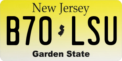 NJ license plate B70LSU