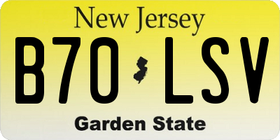 NJ license plate B70LSV