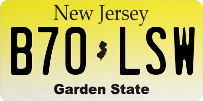 NJ license plate B70LSW