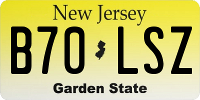 NJ license plate B70LSZ
