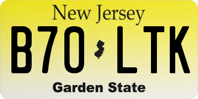 NJ license plate B70LTK