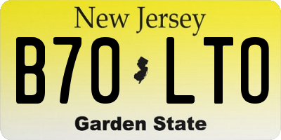 NJ license plate B70LTO