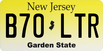NJ license plate B70LTR