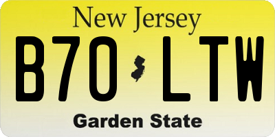 NJ license plate B70LTW