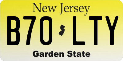 NJ license plate B70LTY