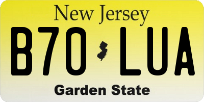 NJ license plate B70LUA