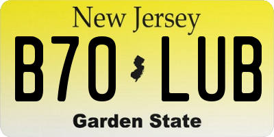 NJ license plate B70LUB
