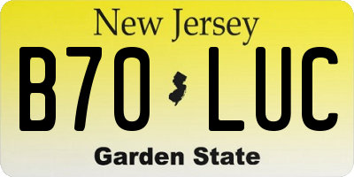 NJ license plate B70LUC