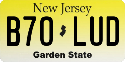 NJ license plate B70LUD