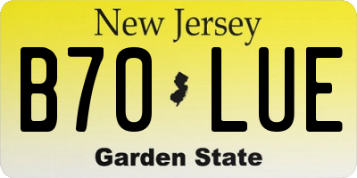 NJ license plate B70LUE