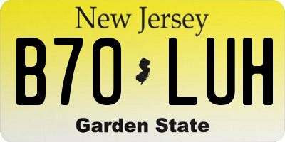 NJ license plate B70LUH