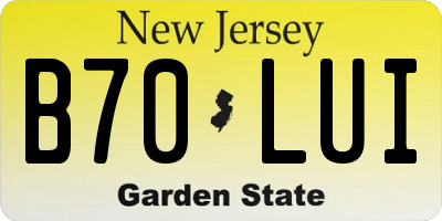 NJ license plate B70LUI