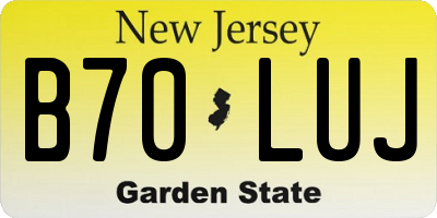 NJ license plate B70LUJ