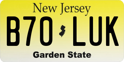NJ license plate B70LUK