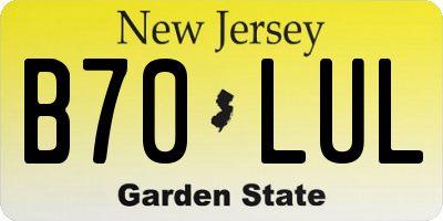 NJ license plate B70LUL